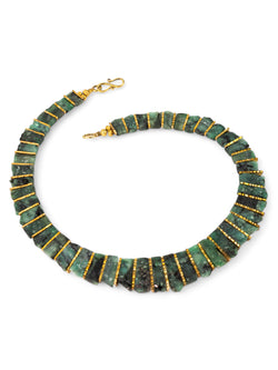 Rough Emerald Tab Necklace Necklace Pruden and Smith   