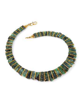 Rough Emerald Tab Necklace Necklace Pruden and Smith   