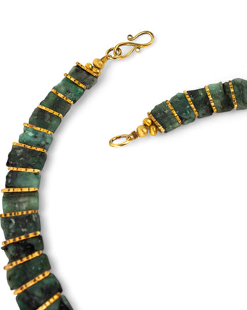 Rough Emerald Tab Necklace Necklace Pruden and Smith   