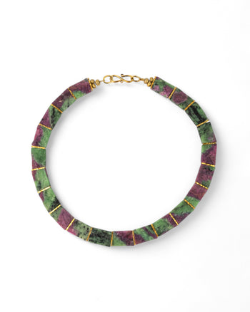 Ruby Zoisite Collar Necklace Necklace Pruden and Smith   