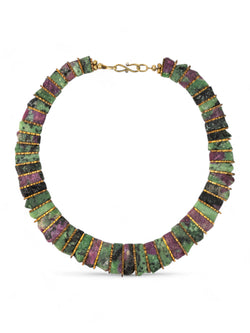 Ruby Zoisite Tab Necklace Necklace Pruden and Smith   