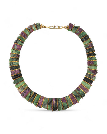 Ruby Zoisite Tab Necklace Necklace Pruden and Smith   