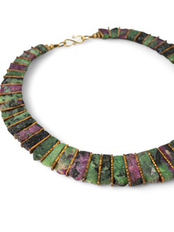 Ruby Zoisite Tab Necklace Necklace Pruden and Smith   