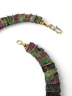 Ruby Zoisite Tab Necklace Necklace Pruden and Smith   