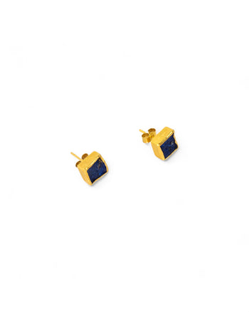 Lapis Lazuli Square Stud Earrings (8mm) Earrings Pruden and Smith   