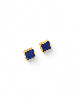 Lapis Lazuli Square Stud Earrings (12mm) Earrings Pruden and Smith   