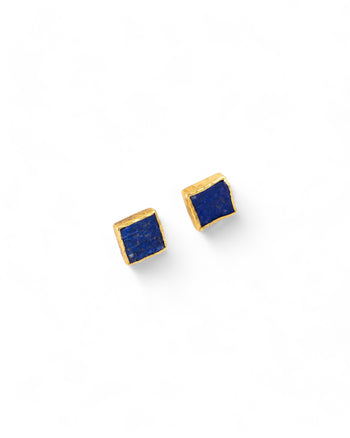 Lapis Lazuli Square Stud Earrings (12mm) Earrings Pruden and Smith   