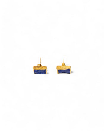 Lapis Lazuli Square Stud Earrings (12mm) Earrings Pruden and Smith   