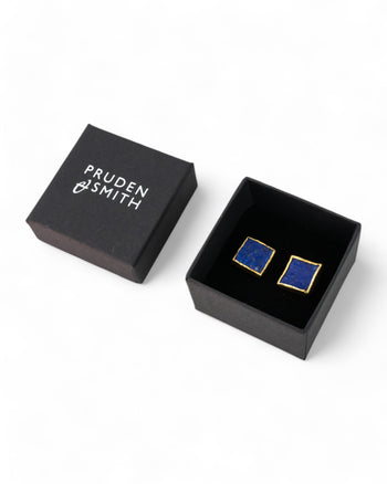 Lapis Lazuli Square Stud Earrings (12mm) Earrings Pruden and Smith   