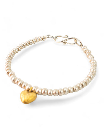 Nugget Silver and Gold Heart Bracelet Bracelet Pruden and Smith   