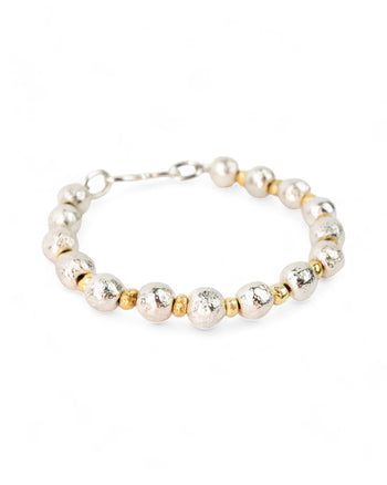 Nugget Silver and Gold Bracelet (Large) Bracelet Pruden and Smith   