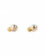 Nugget Silver and Gold Stud Earrings Earrings Pruden and Smith   