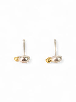 Nugget Silver and Gold Stud Earrings Earrings Pruden and Smith   