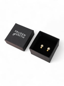 Nugget Silver and Gold Stud Earrings Earrings Pruden and Smith   