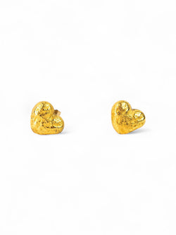 Nugget Gold Heart Stud Earrings Earrings Pruden and Smith   