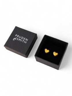 Nugget Gold Heart Stud Earrings Earrings Pruden and Smith   