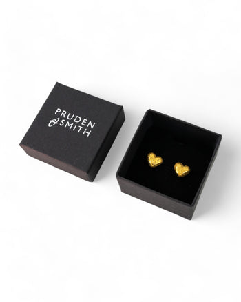 Nugget Gold Heart Stud Earrings Earrings Pruden and Smith   