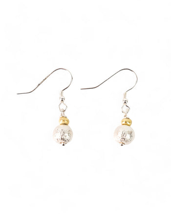 Nugget Gold and Silver Drop Earrings Earrings Pruden and Smith   