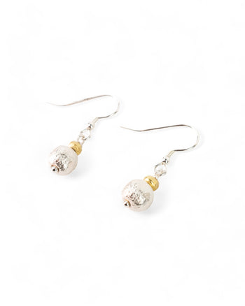 Nugget Gold and Silver Drop Earrings Earrings Pruden and Smith   