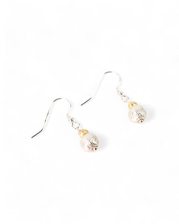 Nugget Gold and Silver Drop Earrings Earrings Pruden and Smith   