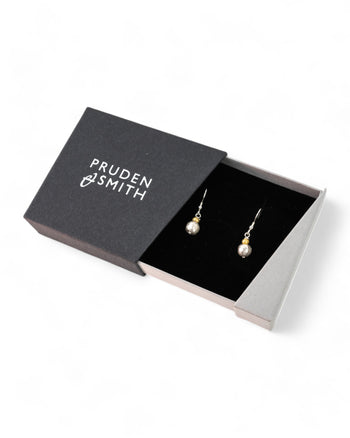 Nugget Gold and Silver Drop Earrings Earrings Pruden and Smith   