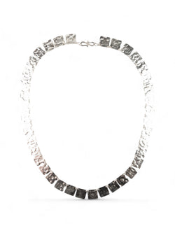 Marwar Hammered Square Silver Necklace Necklace Pruden and Smith   