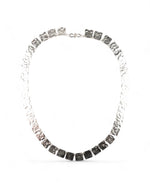 Marwar Hammered Square Silver Necklace Necklace Pruden and Smith   