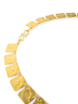 Marwar Hammered Square Yellow Gold Necklace Necklace Pruden and Smith   