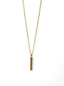 Hammered 9ct Yellow Gold Bar Pendant Pendant Pruden and Smith   