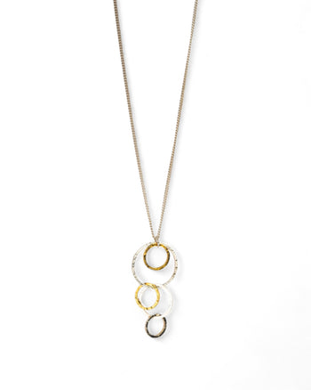 Hammered Two Tone Chain Pendant Pendant Pruden and Smith   