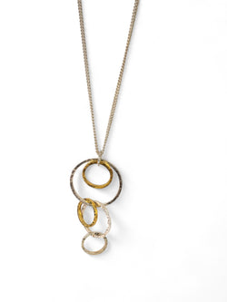 Hammered Two Tone Chain Pendant Pendant Pruden and Smith   