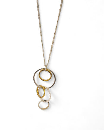 Hammered Two Tone Chain Pendant Pendant Pruden and Smith   