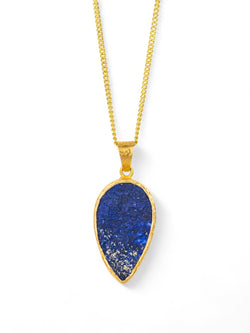 Lapis Lazuli Yellow Gold Pendant (25mm) Pendant Pruden and Smith   