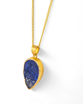 Lapis Lazuli Yellow Gold Pendant (25mm) Pendant Pruden and Smith   