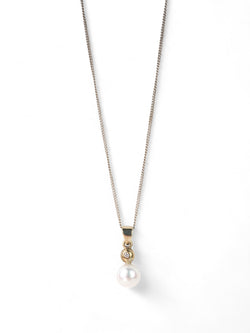 Diamond and Akoya Pearl Pendant Pendant Pruden and Smith   