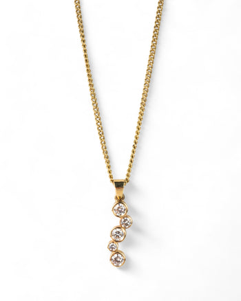 Water Bubbles 9ct Yellow Gold Diamond Pendant Pendant Pruden and Smith   