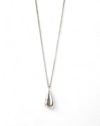 Hammered Silver Teardrop Pendant Pendant Pruden and Smith   