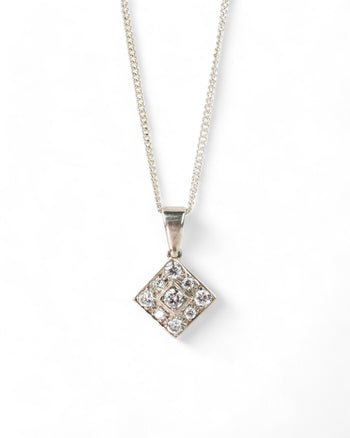 Square Cluster Diamond Pendant Pendant Pruden and Smith   