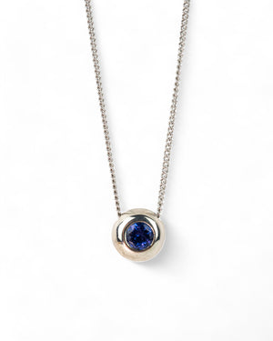 Pebble White Gold Tanzanite Pendant Pendant Pruden and Smith   