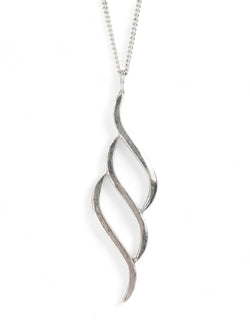 Forged Inwards Triple Silver Pendant Pendant Pruden and Smith   