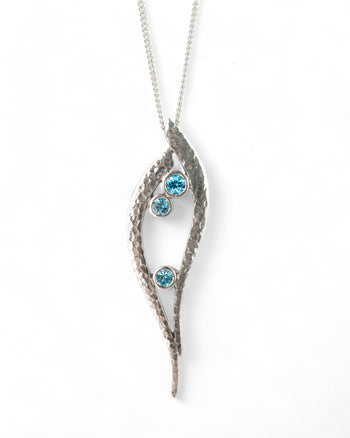 Hammered Blue Topaz Pendant Pendant Pruden and Smith   