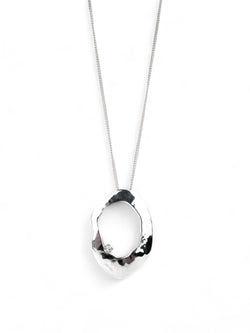 Pebble With Hole Silver Diamond Pendant Pendant Pruden and Smith   