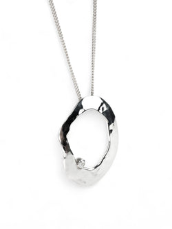 Pebble With Hole Silver Diamond Pendant Pendant Pruden and Smith   