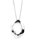 Pebble With Hole Silver Diamond Pendant Pendant Pruden and Smith   