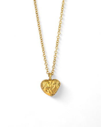 Nugget 9ct Yellow Gold Heart Pendant Pendant Pruden and Smith   