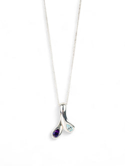 Moi et Toi Blue Topaz and Amethyst Pendant Pendant Pruden and Smith   