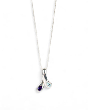 Moi et Toi Blue Topaz and Amethyst Pendant Pendant Pruden and Smith   