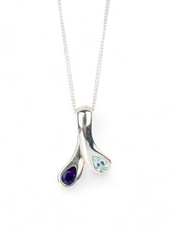 Moi et Toi Blue Topaz and Amethyst Pendant Pendant Pruden and Smith   