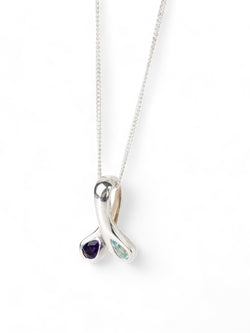 Moi et Toi Blue Topaz and Amethyst Pendant Pendant Pruden and Smith   