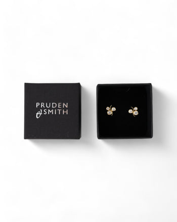 Water Bubbles Yellow Gold Diamond Stud Earrings Earrings Pruden and Smith   